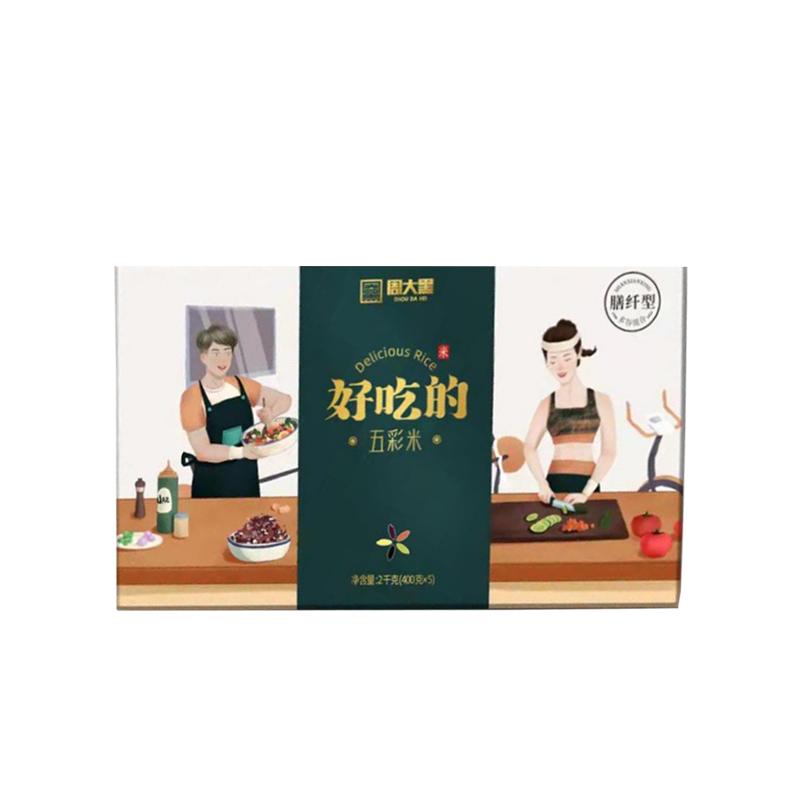 周大黑五色糙米洋縣新米雜糧糙米飯低脂健身孕婦粗糧主食4斤/盒