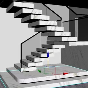 钢结构楼梯复式公寓跃层堆叠楼梯旋转钢木双梁卷板楼梯直梁中柱梯