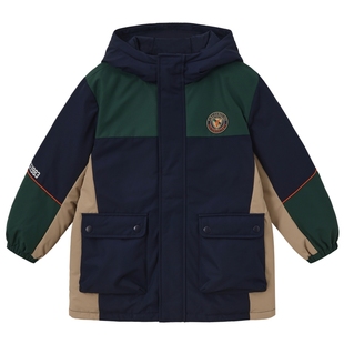 POLOWALK童装男童羽绒服2025年秋冬新款中大童百搭保暖连帽外套