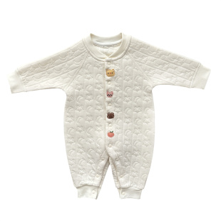 新生婴儿衣服秋冬空气棉连体哈衣初生满月宝宝和尚服夹棉保暖爬服