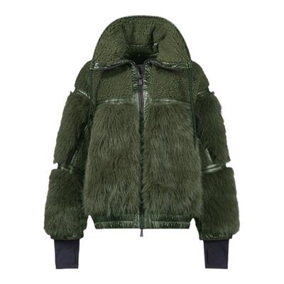 MONCLER女士拼接摇粒绒羽绒服