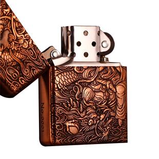 Zippo打火机十二生肖官方原装正版紫铜套壳浮雕煤油防风男生礼物