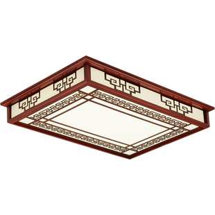 新中式led大气客厅灯 现代简约卧室吸顶灯实木长方形餐厅灯中国风