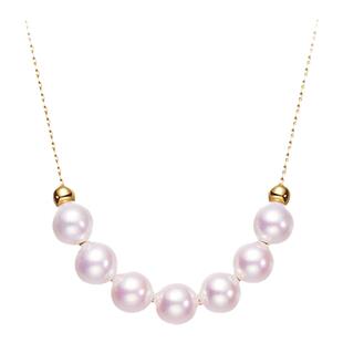 UP柚白 微笑珍珠项链18K金天然极光baby珠淡水锁骨链女遮疤痕颈链