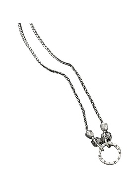 六字真言平安扣龙骨纯银项链新款