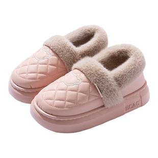 防水包跟棉拖鞋女士冬外穿2025新款室内家居防滑厚底加绒保暖棉鞋