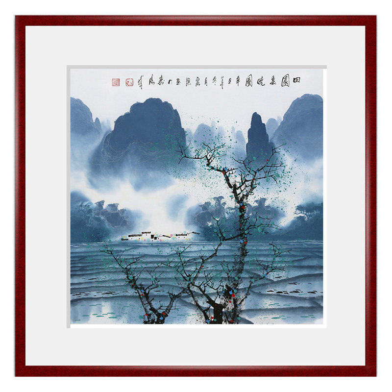 张泉踪手绘真迹国画彩墨漓江桂林