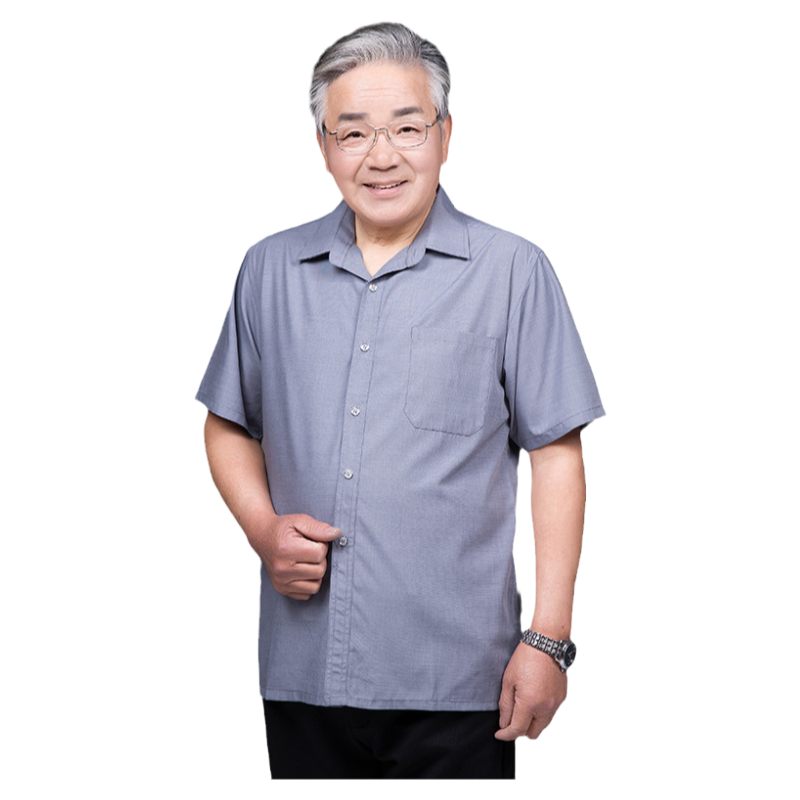 夏季中老年男士工装半袖衬衣