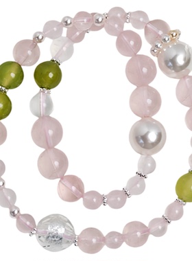 WhimSole唯魅夹竹桃粉色香氛天然水晶手串粉水晶手链女款生日礼物