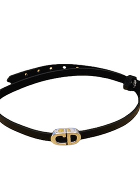 s925银字母皮绳女士锁骨链