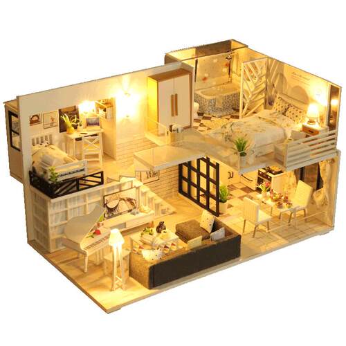 若来diy小屋艺术屋贝卡的面包店拼装模型情人节礼物送女生朋友