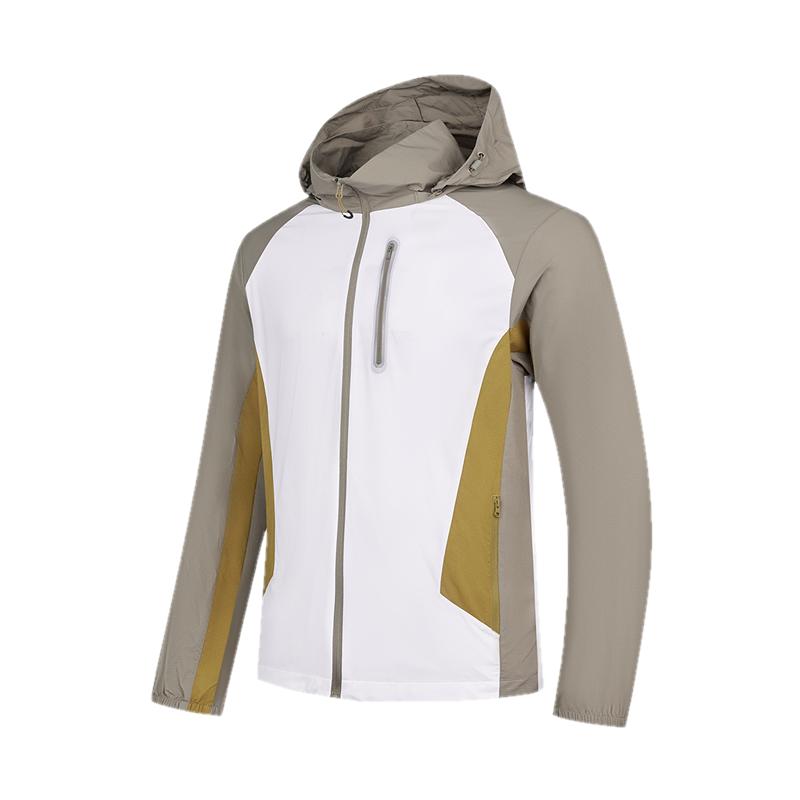 乔丹UPF100+冰感皮肤衣男生秋季防晒宽松梭织可拆卸帽梭织