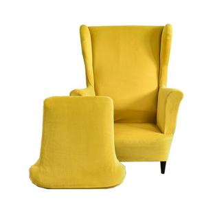 天鹅绒丝绒美式单人老虎凳套 斯佳蒙靠背椅凳套高背椅沙发套