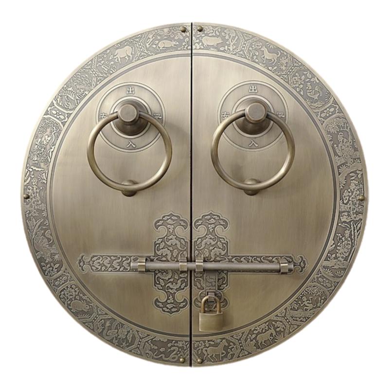 仿古中式纯铜虎头大门插销