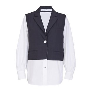 婉甸2025黑白拼接单外套复古风假两件1241O06XS4YX