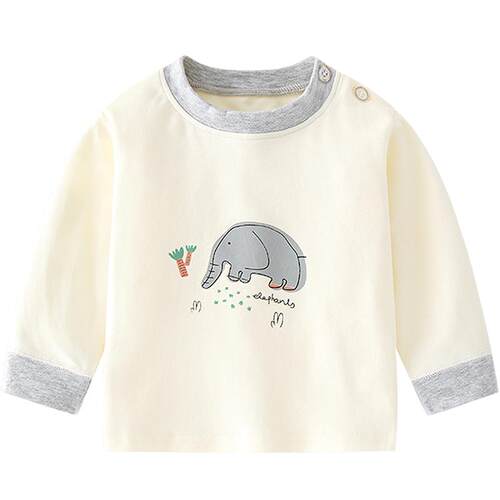 七贝乐宝宝上衣春秋季纯棉婴幼儿衣服可爱套头长袖T恤打底衫秋装