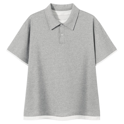 PSO Brand男装女装假两件凉感速干男士短袖t恤休闲Polo衫上衣夏季