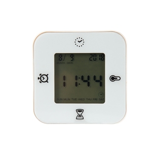 宜家 库克斯 儿童简约小钟秒表温度计时器多功能学生电子夜光闹钟