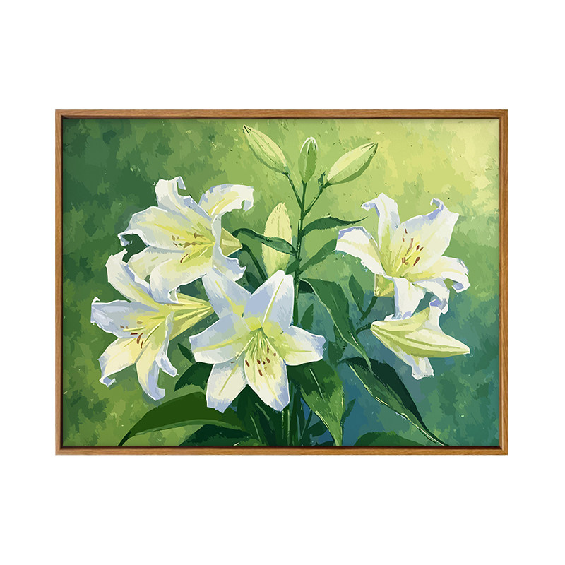雅调百合花束diy数字油画材料包