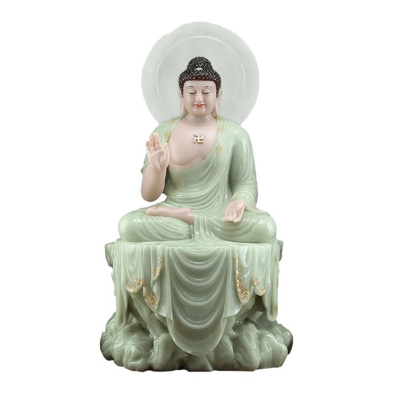汉白玉释迦牟尼说法佛像阿难迦叶
