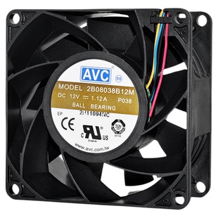 AVC暴力8038 12V 1.12A机箱电源8CM服务器PWM散热风扇2B08038B12M