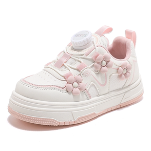 ABCkids女童鞋儿童板鞋2024秋季新款公主鞋子女孩休闲运动小白鞋