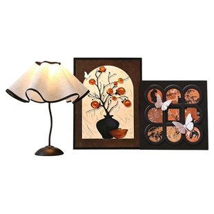 中古风入户玄关装饰品摆件画进门口法式复古客厅电视鞋柜软装高级