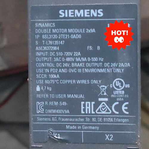 议价6SL31202TE210AD0双轴9A驱动器包适用