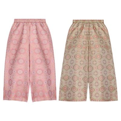 萧娘四季良辰宋锦直筒休闲裤