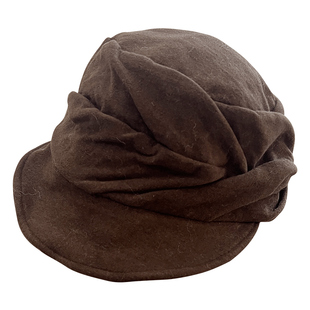 出日本~柔软 褶皱山本风贝雷帽女秋冬马术帽复古文艺鸭舌帽报童帽