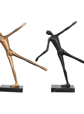 北欧现代样板房售楼处创意抽象铸铁拉手人雕塑摆件客厅家居工艺品