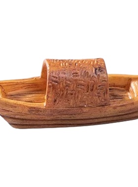 中式乌篷竹筏鱼缸造景装饰小摆件