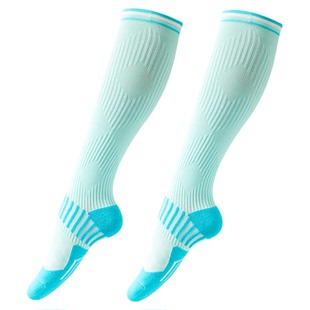 宝图曼专业运动袜女吸汗防滑透气长筒压力袜跳绳跑步瑜伽小腿袜