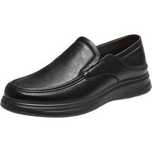 百思图25秋商场新款真皮懒人一脚蹬乐福鞋通勤男休闲皮鞋10010CM5