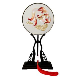 中国复古刺绣花团扇古典圆扇古代汉服古风长柄流苏旗袍跳舞蹈扇子