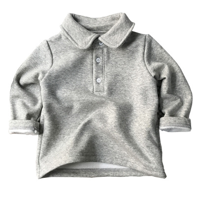 加厚宝宝翻领t恤衫儿童保暖内衣