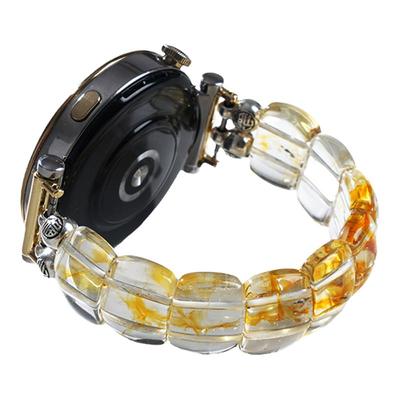 适用华为GT5手表带watchgt5pro水晶watch5手镯仿茶幽灵表带GT4运动gt3智能2pro女生4pro夏天表链透气透明手链