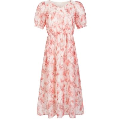 KBNE连衣裙女碎花裙短袖2025夏季新款高端精致今年流行漂亮裙子