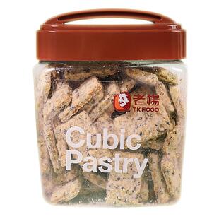 老杨方块芝麻咸酥饼干办公室休闲零食520g罐装代餐早餐茶点食品