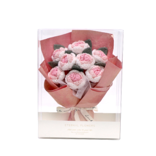 迷你小香风花束见面玫瑰花成品手工编织毛线花束礼品送女生日礼物