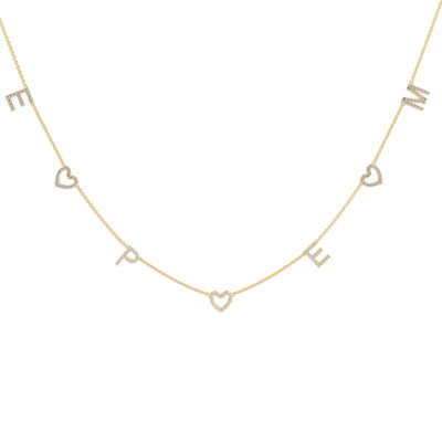 Tencoo纯银闪钻字母项链定制