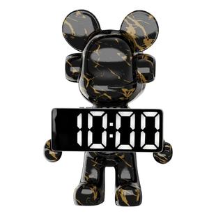 时钟表摆台式网红熊公仔摆件挂钟入户玄关客厅电视柜酒柜子装饰品