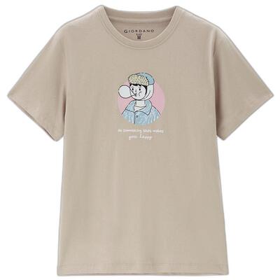 佐丹奴T恤女装纯棉名画印花圆领针织短袖T恤 13325428