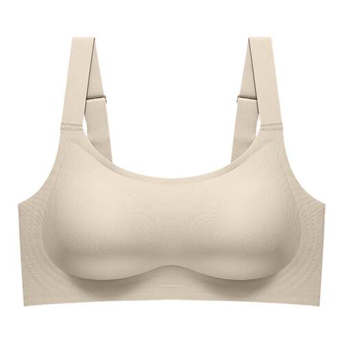 无痕内衣女夏季薄款大胸显小防下垂收副乳运动文胸美背胸罩全罩杯