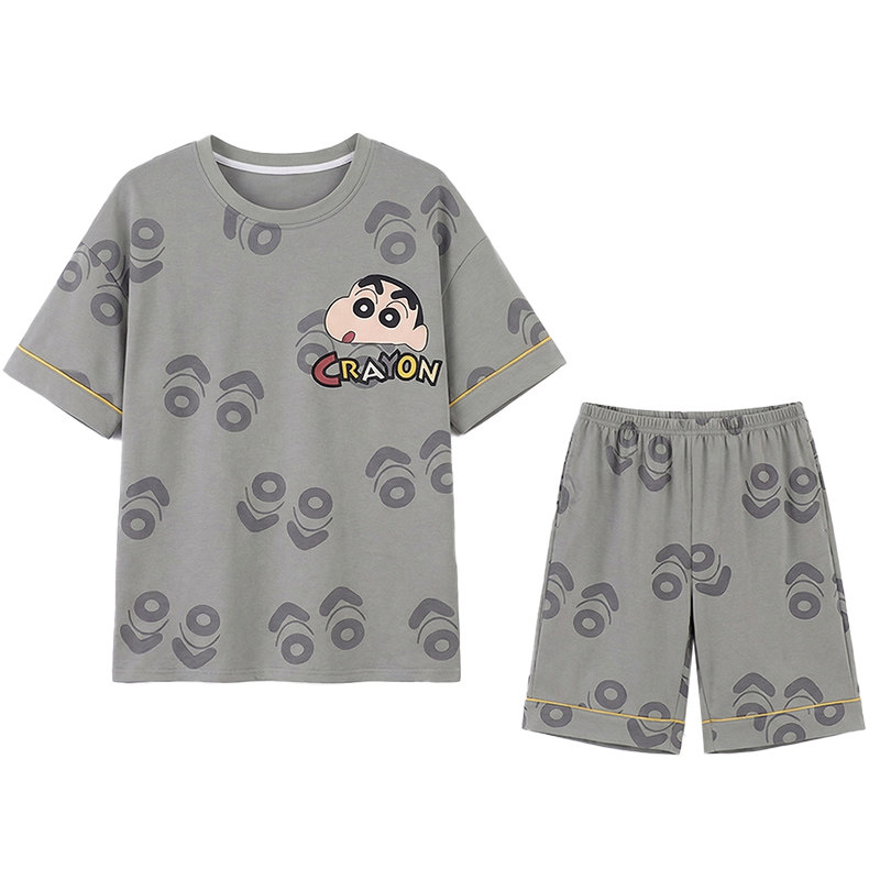 2026新款短袖青年夏季宽松洋气短裤套装睡衣男士大学生家居服网红