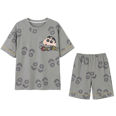 2026新款短袖青年夏季宽松洋气短裤套装睡衣男士大学生家居服网红