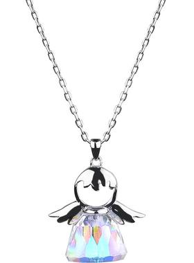 水晶粉色百搭日常吊坠项链