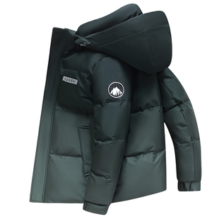 正品羽绒服男2025冬新款短款连帽时尚户外渐变加厚保暖外套潮