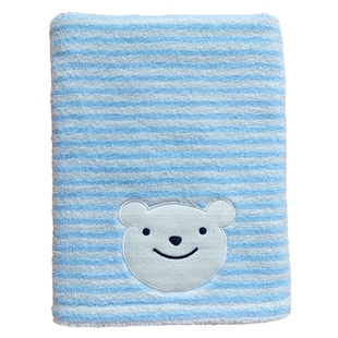 外贸出口日本源单温子AM全纯棉柔软吸水精美刺绣小熊成人儿童浴巾