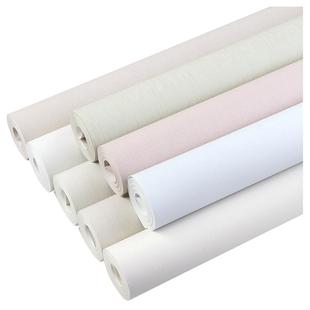 米白色亚麻布纹无纺布素色墙纸非自粘奶油风客厅卧室壁纸2026新款